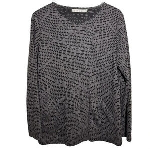 New 209wst38 Womens relaxed fit lagenlook artsy gray tunic top Size Large NWT